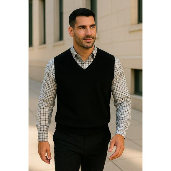 Peter Millar V-Neck Navy Blue Sleeveless Sweater Vest Mens XL 100% Merino Wool - Picture 8 of 8